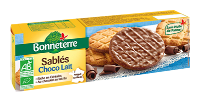 Bonneterre Zandkoekje Melkchocolade Bio (120 gr)