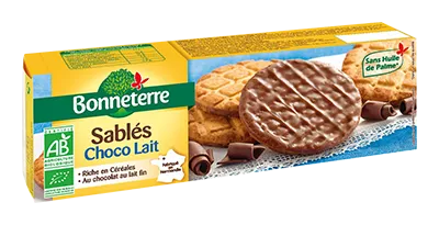 Bonneterre Zandkoekje Melkchocolade Bio (120 gr)