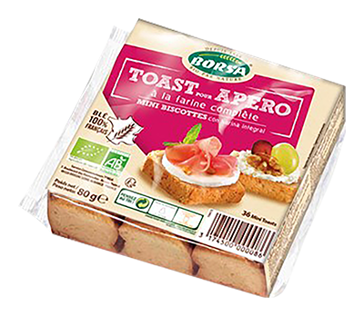 Borsa Apéro Toastjes Volkoren Tarwe Bio (80 gr)