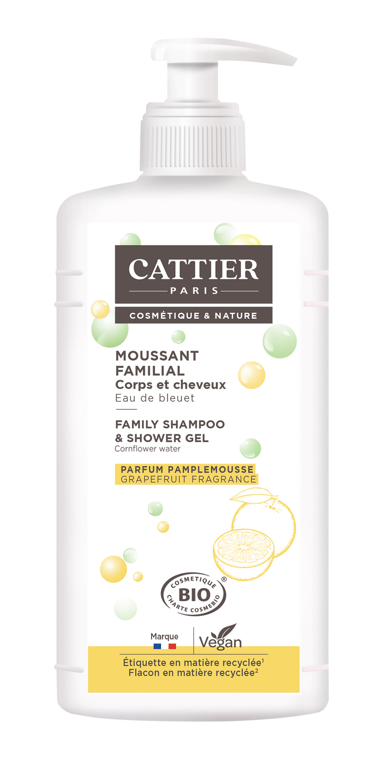 Cattier Douchegel & Shampoo Korenbloem/lactoserum (1000 ml)