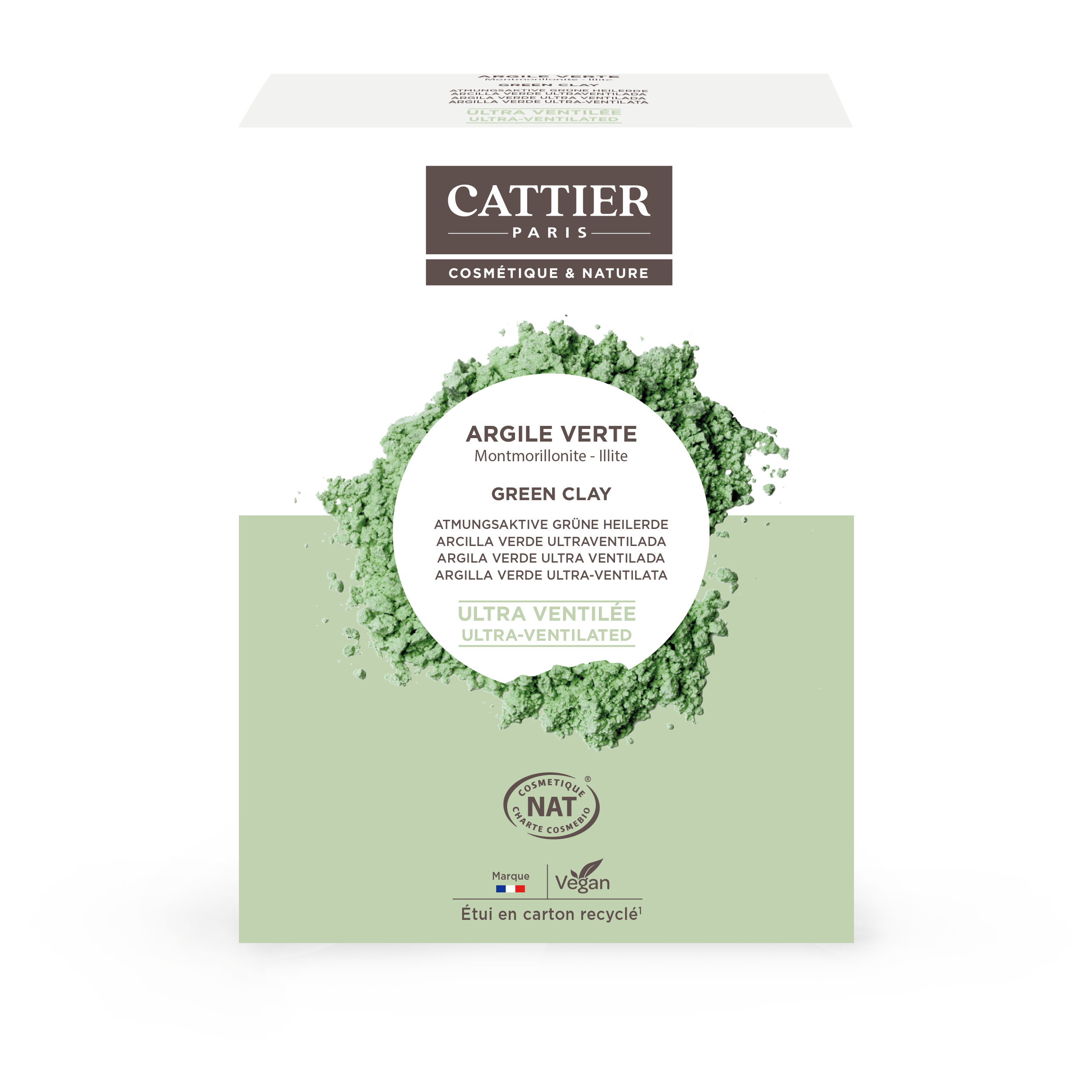 Cattier Groene Klei Ultra Geventileerd (250 gr)