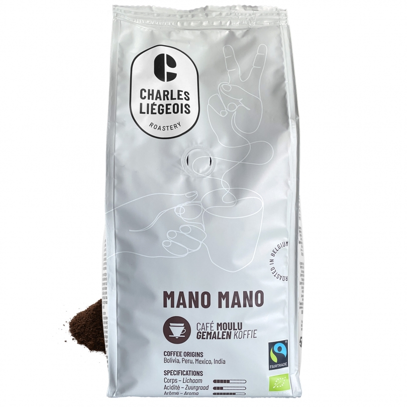 Charles Liégeois Koffie Gemalen Mano Mano Bio (500 gr)