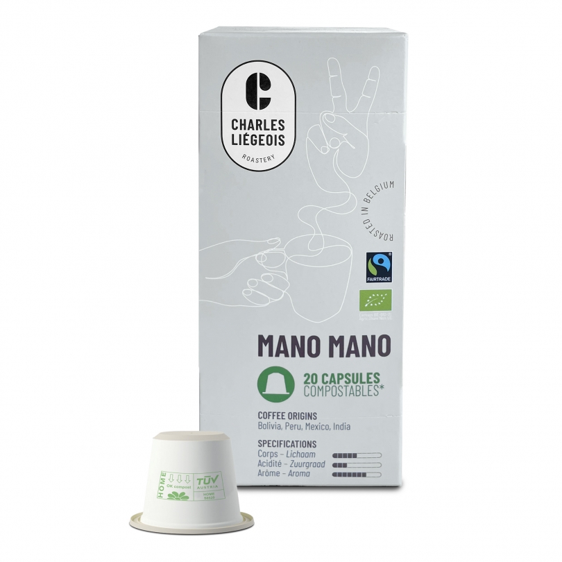 Charles Liégeois Koffiecapsules Mano Mano Bio Bc (20 stuks)