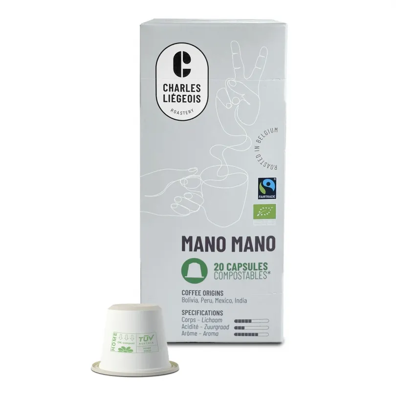 Charles Liégeois Koffiecapsules Mano Mano Bio Bc (20 stuks)