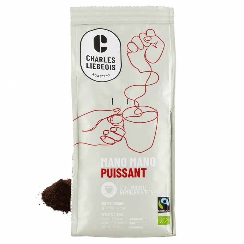 Charles Liégeois Koffie Gemalen Mano Mano Krachtig Bio (250 gr)