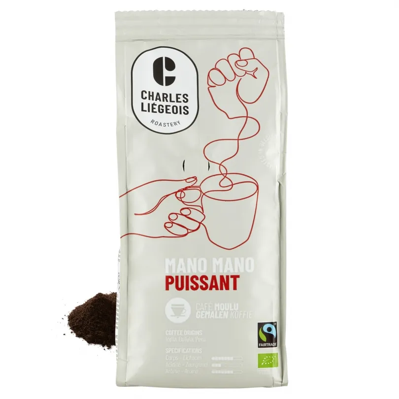 Charles Liégeois Koffie Gemalen Mano Mano Krachtig Bio (250 gr)