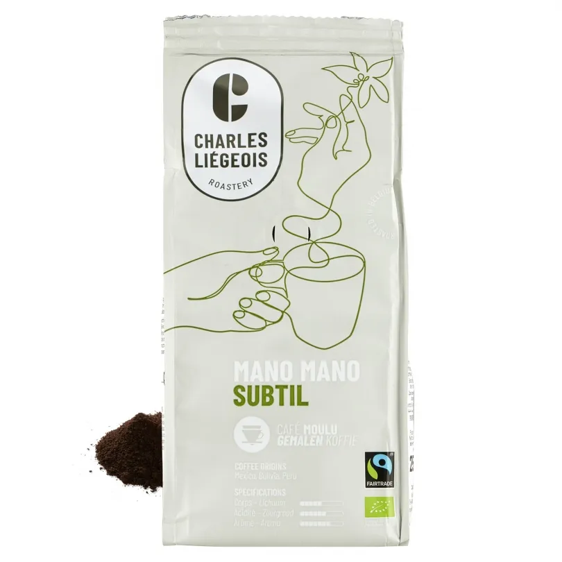 Charles Liégeois Koffie Gemalen Mano Mano Subtiel Bio (250 gr)