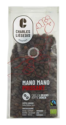 Charles Liégeois Koffiebonen Mano Mano Krachtig Bio (250 gr)