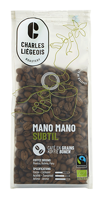 Charles Liégeois Koffiebonen Mano Mano Subtiel Bio (250 gr)