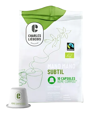 Charles Liégeois Koffiecapsules Mano Mano Subtiel Bio Bc (10 stuks)