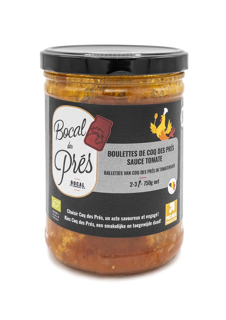 Coq Des Prés Bocal Des Prés Bouletten in Tomatensaus Bio (750 gr)