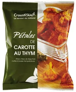 Croustisud Chips Wortel en Tijm Bio (70 gr)