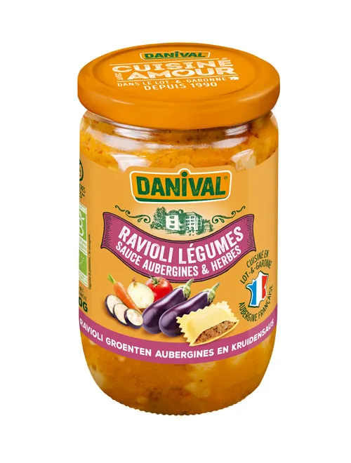 Danival Ravioli met Groenten Aubergine en Kruidensaus Bio (670 gr)