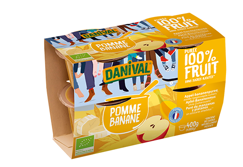 Danival Appel en Bananenpuree Bio (4 x 100 gr)