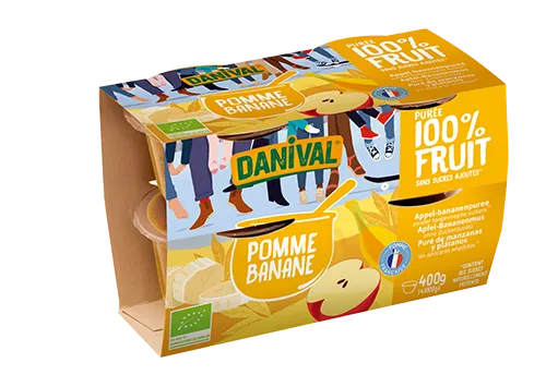 Danival Appel en Bananenpuree Bio (4 x 100 gr)