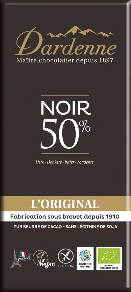 Dardenne Pure Chocolade 50% Tablet Bio (80 gr)