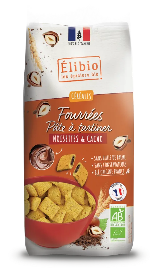 Elibio Élibio Choco'crok Gevuld met Hazelnootpasta en Cacao Bio (375 gr)