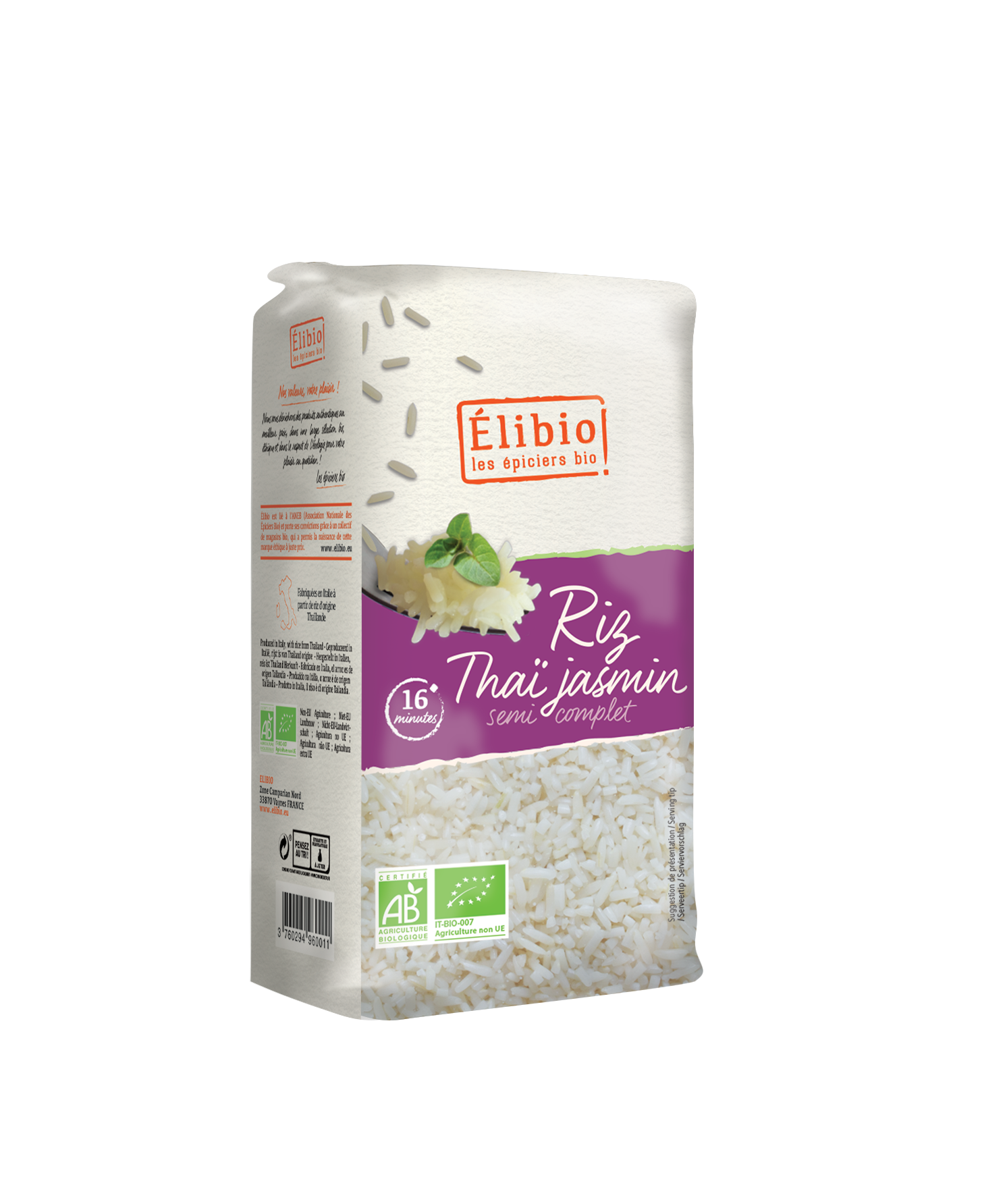Elibio Élibio Rijst Halfvol Thai Bio (1000 gr)