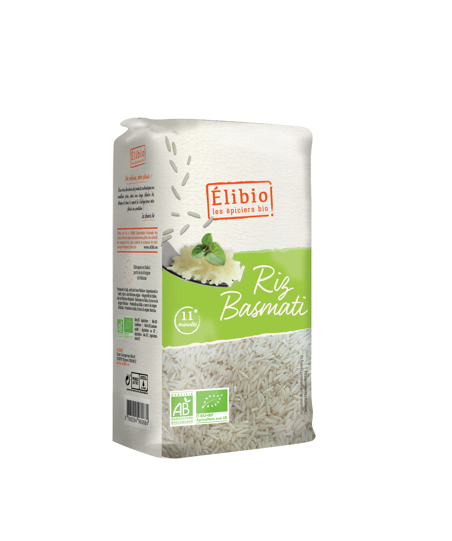 Elibio Élibio Witte Basmatirijst van Pakistan Bio (1000 gr)