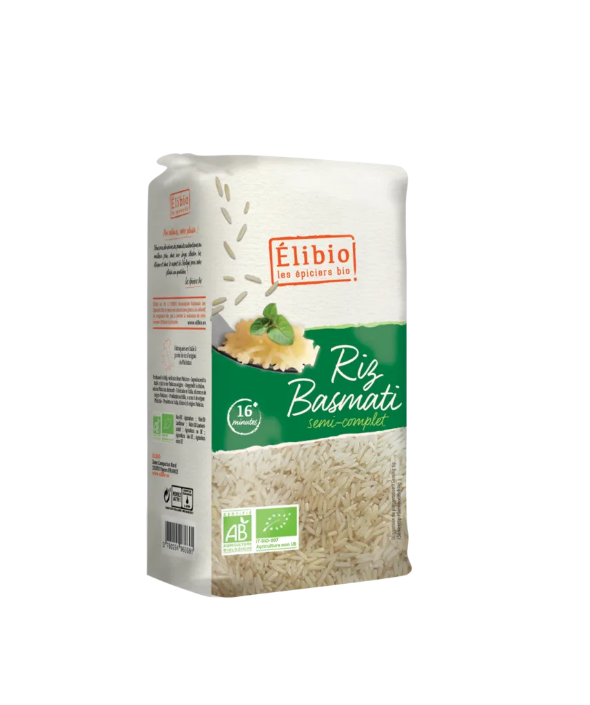 Elibio Élibio Basmatirijst Halfvol van Pakistan Bio (1000 gr)