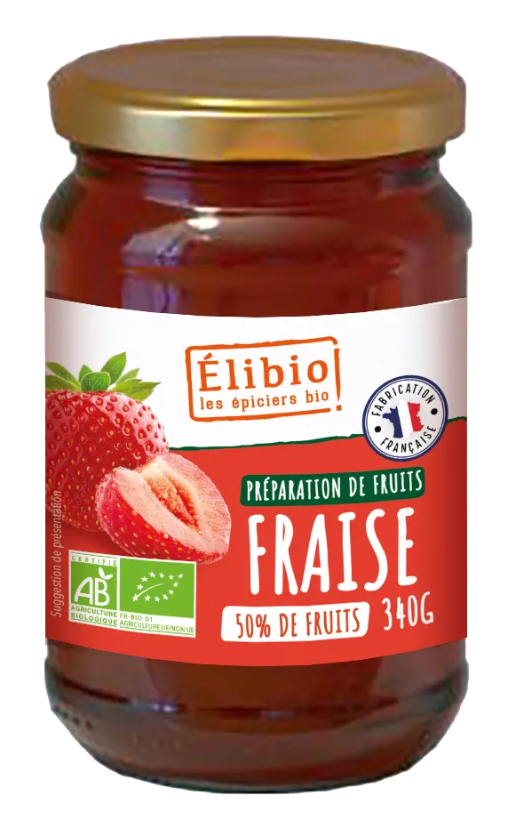Elibio Élibio Aardbeien Confituur Bio (340 gr)