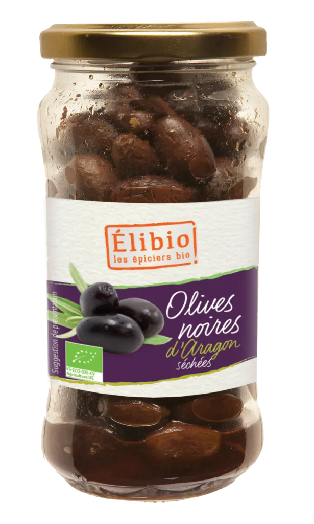 Elibio Élibio Zwarte Gedroogde Aragon Olijven Bio (200 gr)