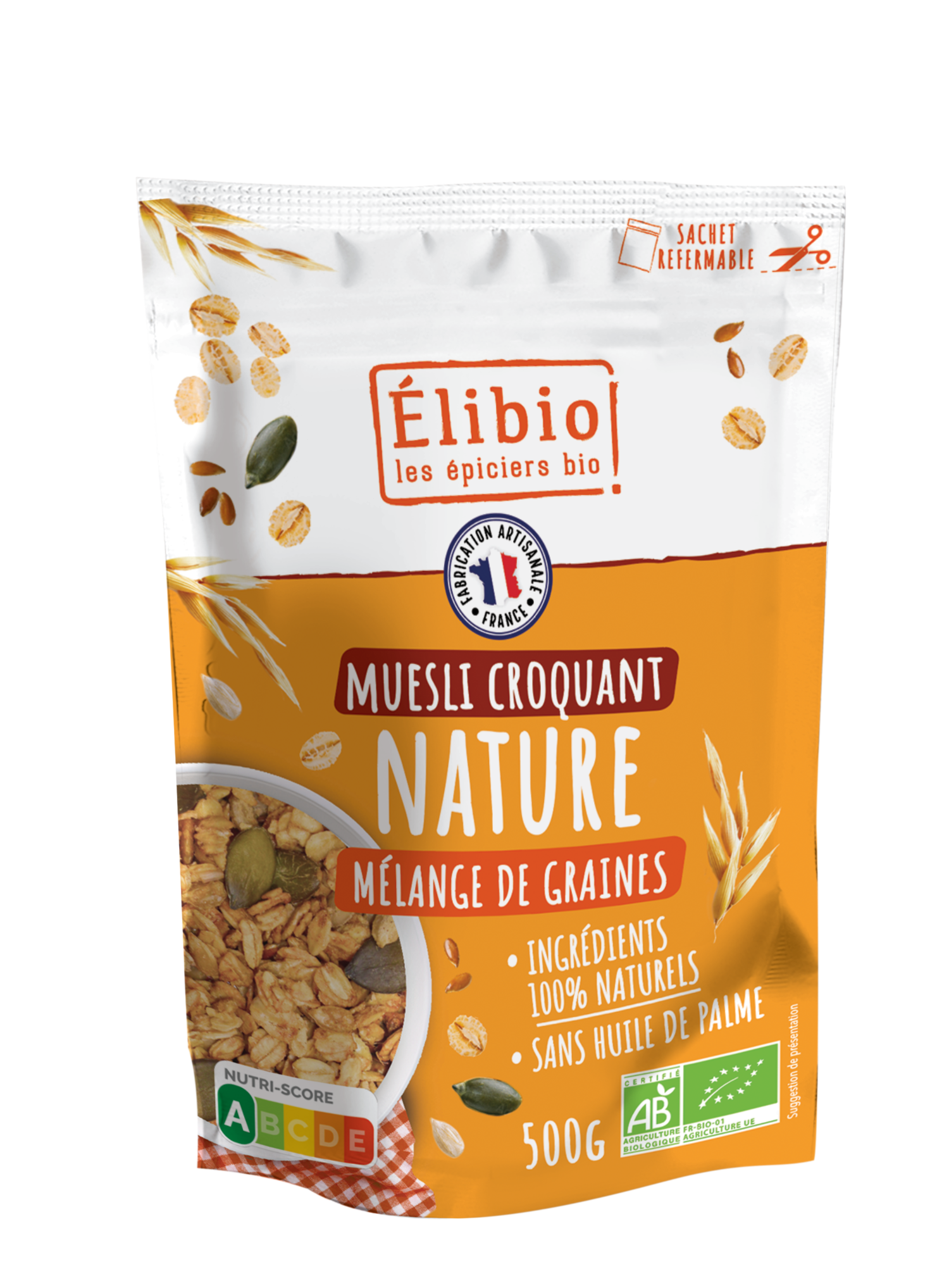 Elibio Élibio Krokante Natuur Muesli Bio (500 gr)