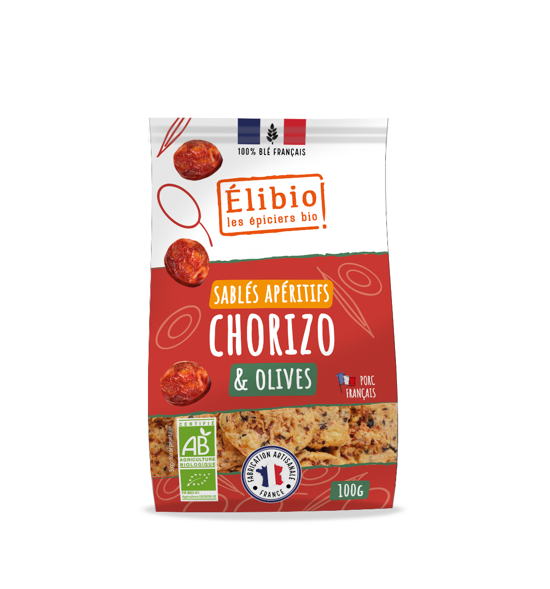 Elibio Élibio Chorizo Olijvenkoekjes Bio (100 gr)