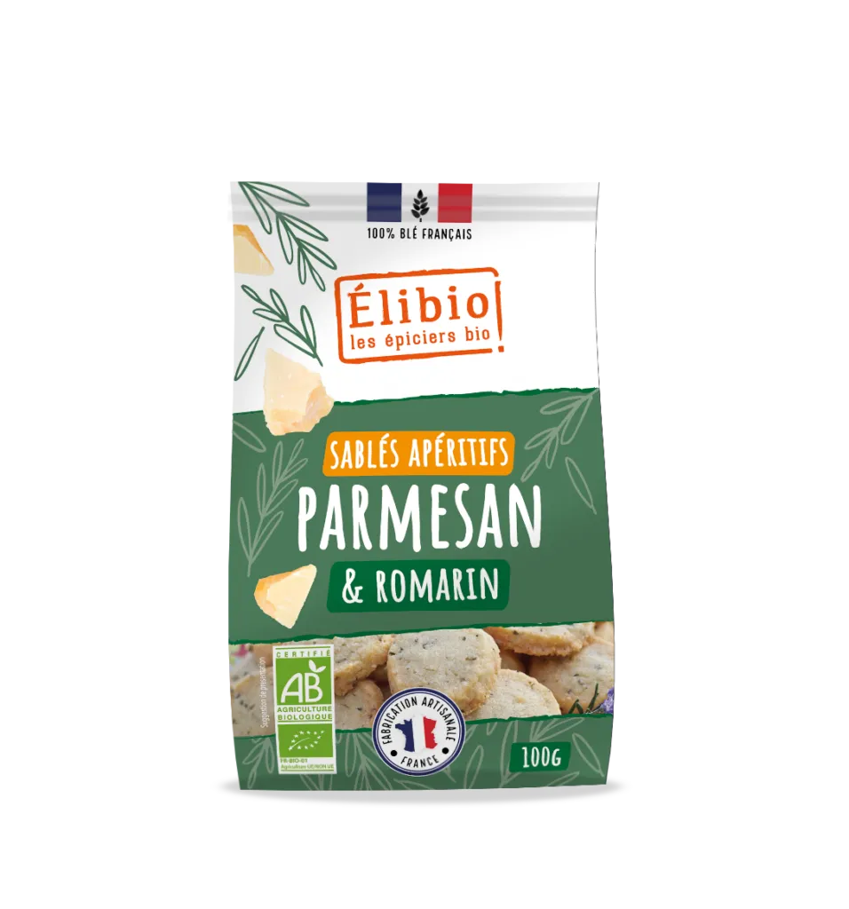 Elibio Élibio Parmigiano-rozemarijnkoekjes Bio (100 gr)