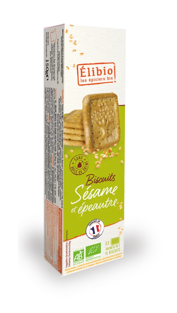 Elibio Élibio Zandkoekjes met Sesam en Spelt 3x5 Bio (150 gr)