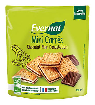 Evernat Koekjes Gevuld met Pure Chocolade Bio (180 gr)