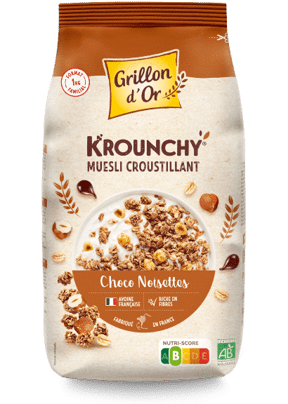 Grillon D'or Krounchy Choco Hazelnoten Bio (1000 gr)