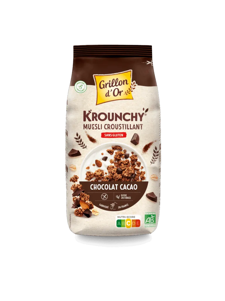 Grillon D'or Krounchy Chocolade Cacao Glutenvrij Bio (500 gr)