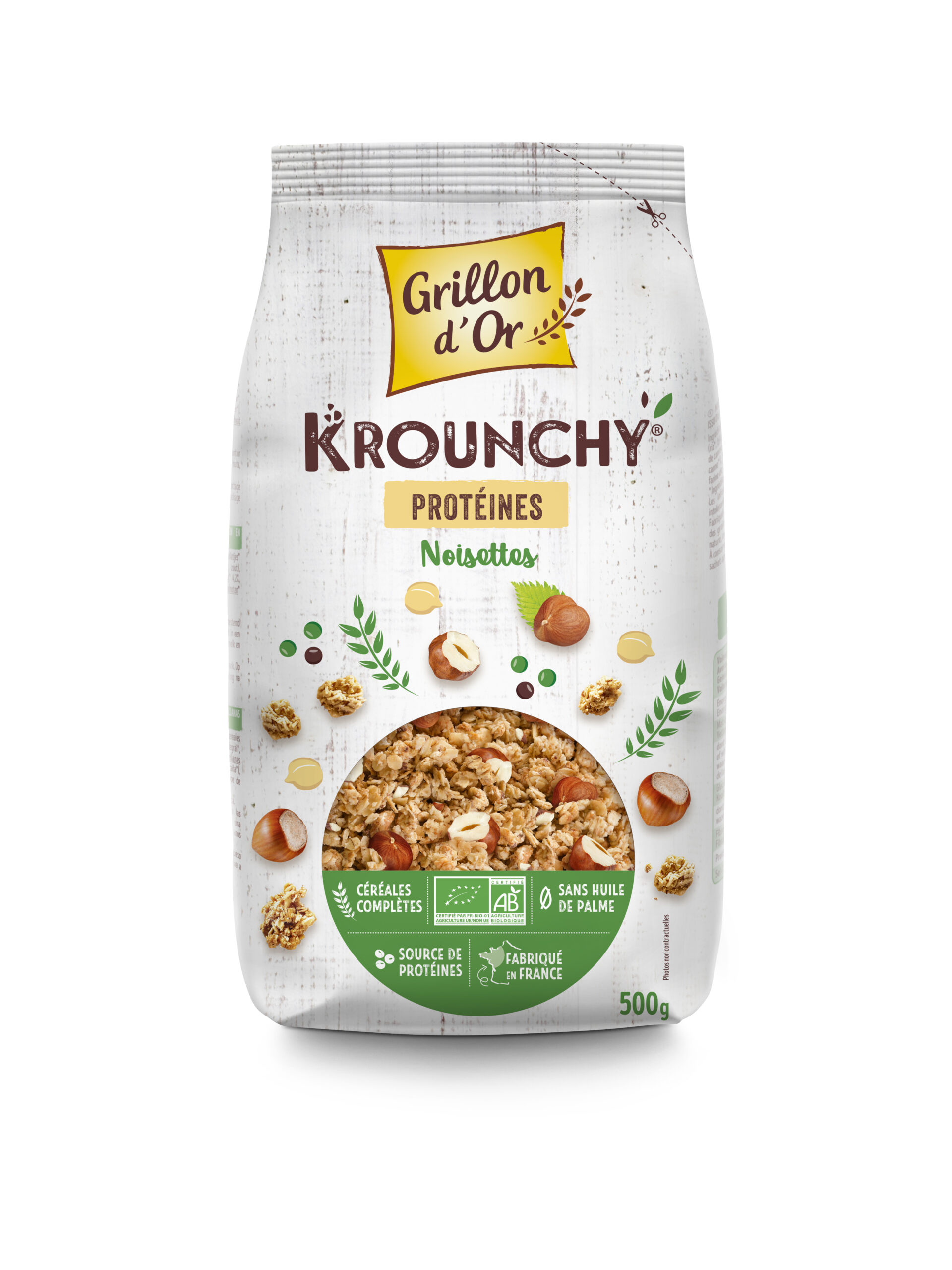 Grillon D'or Krounchy Hazelnoot Proteine Bio (500 gr)