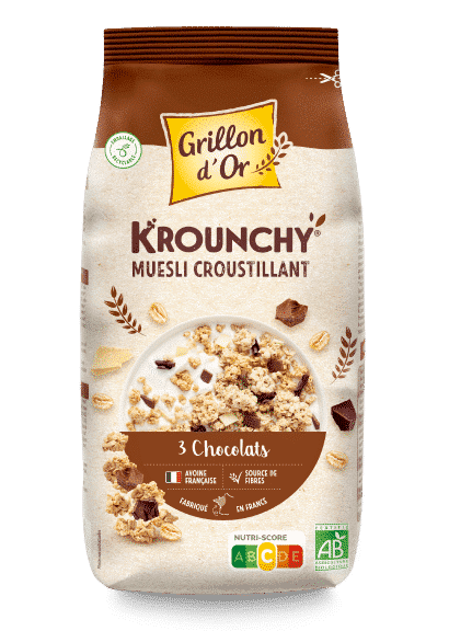Grillon D'or Krounchy 3 Chocolades Bio (500 gr)