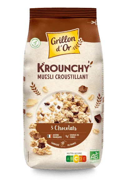 Grillon D'or Krounchy 3 Chocolades Bio (500 gr)