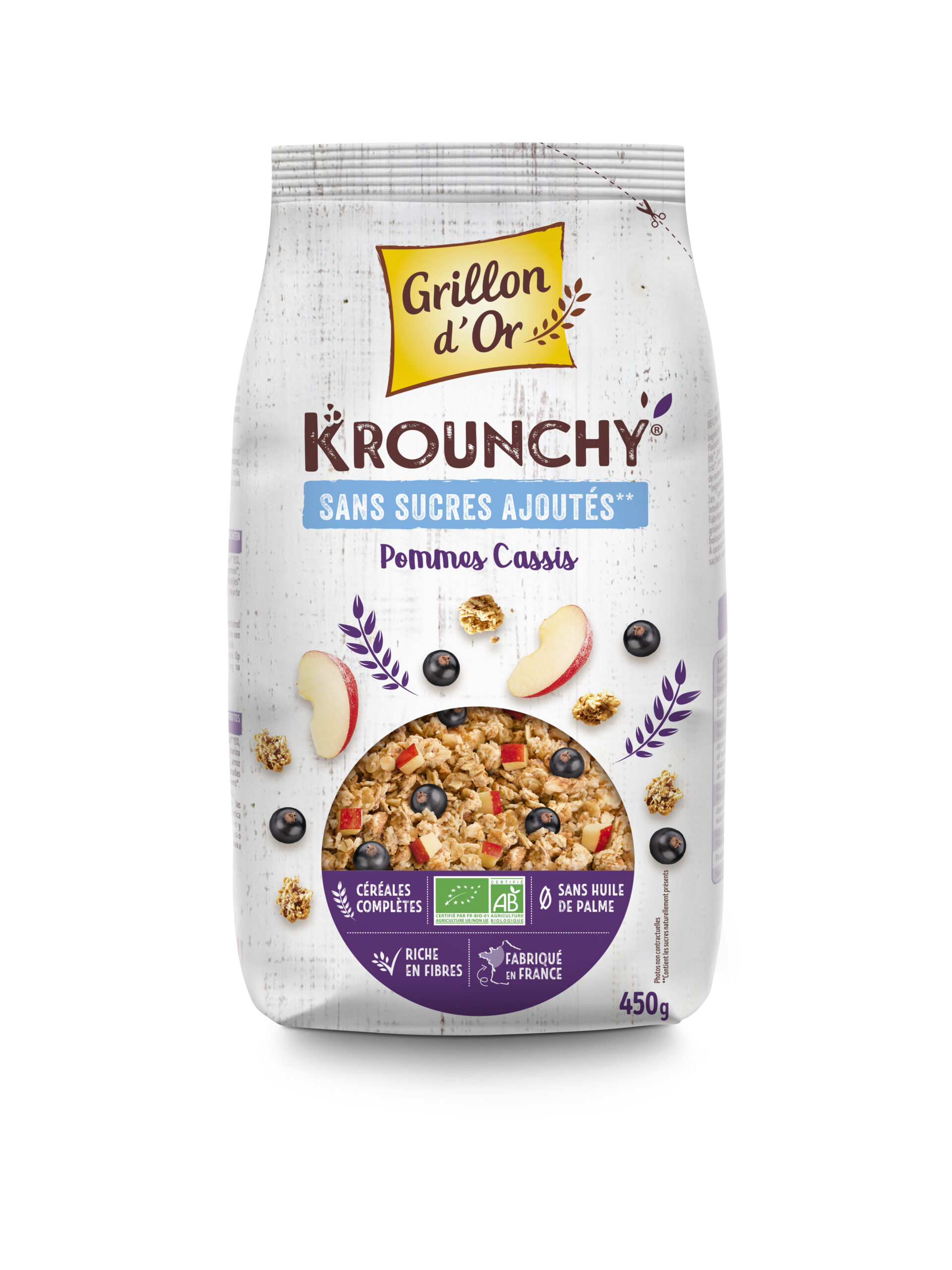 Grillon D'or Krounchy Appel Zwarte Bes Bio (450 gr)