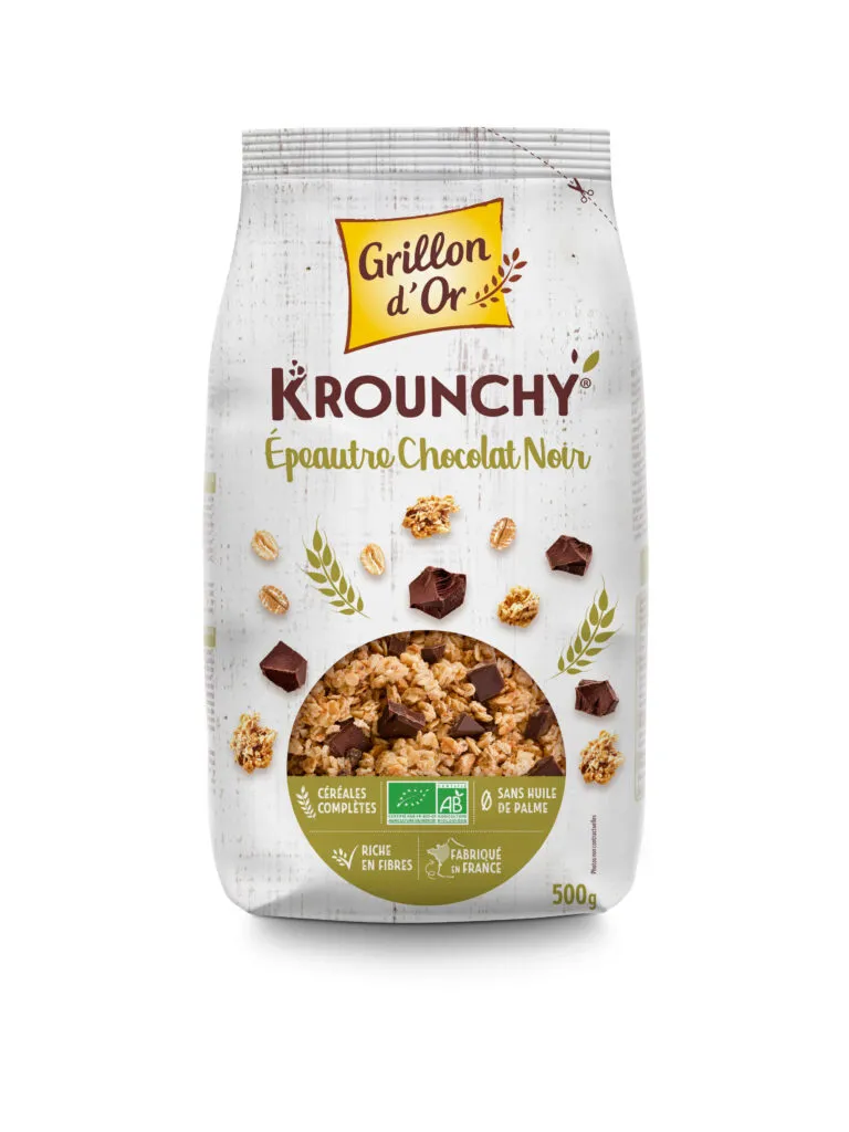 Grillon D'or Krounchy Spelt Pure Chocolade Bio (500 gr)