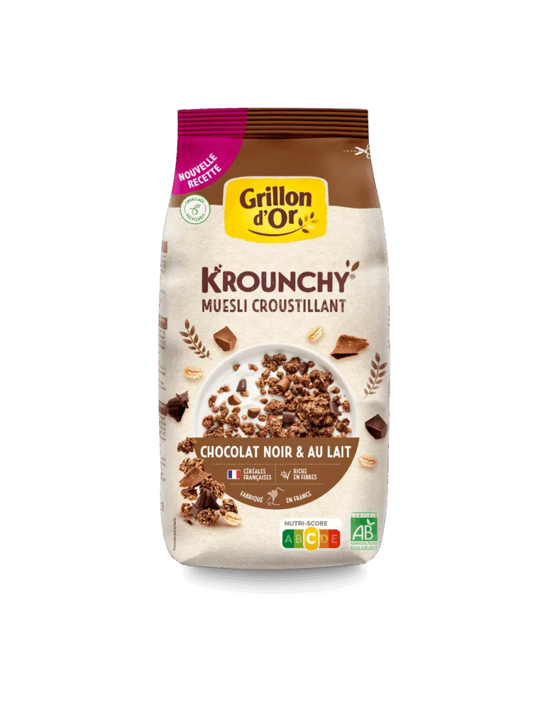 Grillon D'or Krounchy Zwart en Melk Chocolade Bio (500 gr)