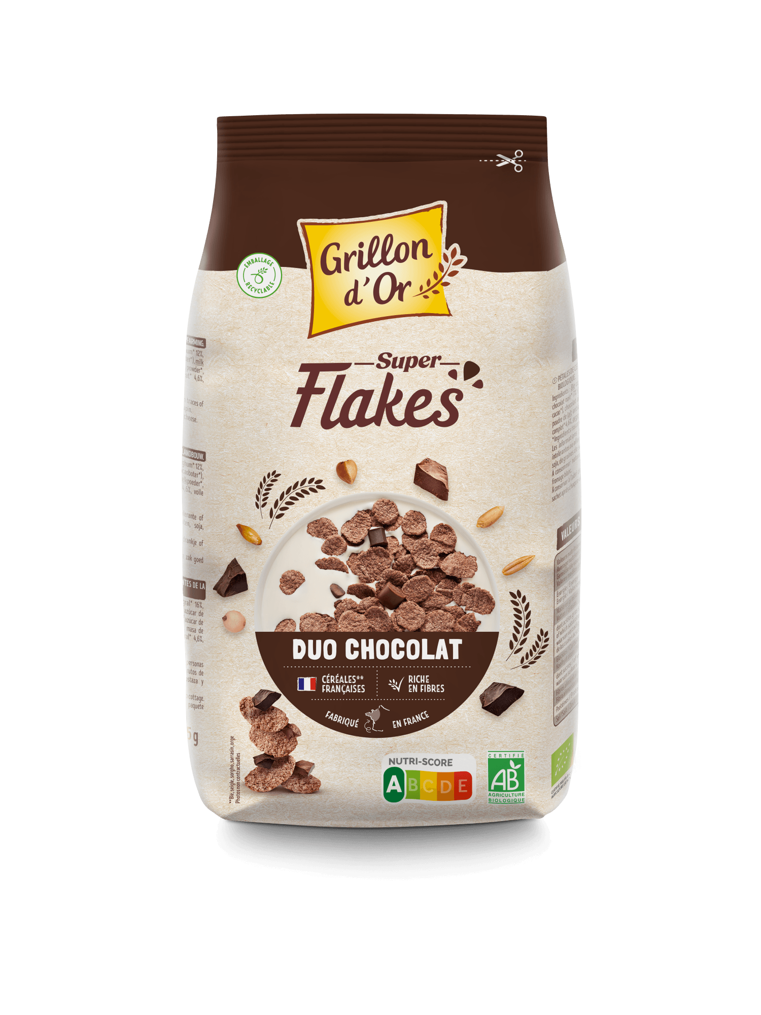 Grillon D'or Chocolade Duo Supervlokken Bio (375 gr)
