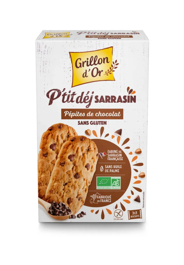 Grillon D'or Ontbijtkoekjes Boekweit Chocoladestukjes Bio (150 gr)