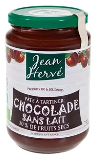 Jean Hervé Chocopasta zonder Melk/zonder Palmolie Bio (750 gr)