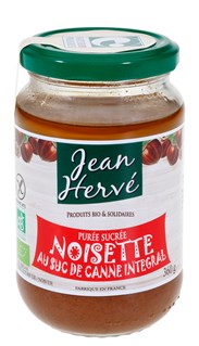 Jean Hervé Hazelnootpasta met Rietsuiker Bio (360 gr)