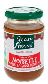 Jean Hervé Hazelnootpasta met Rietsuiker Bio (360 gr)