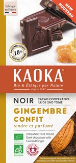Kaoka Chocolade Puur 66% met Gember Bio (180 gr)