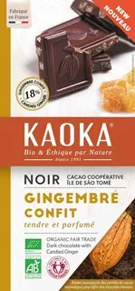 Kaoka Chocolade Puur 66% met Gember Bio (180 gr)