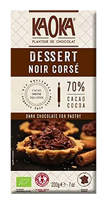 Kaoka Chocolade Puur 72% voor Desserts Bio (200 gr)