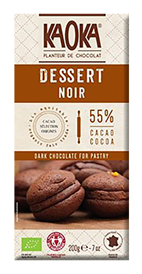 Kaoka Chocolade Puur 58% voor Desserts Bio (200 gr)