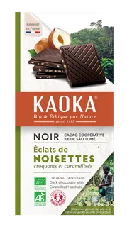 Kaoka Chocolade Puur 66% Hazelnoten Bio (100 gr)