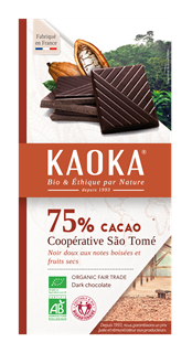 Kaoka Chocolade Puur 75% São Tomé Bio (200 gr)